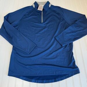 Peter Millar Shirt Mens Wellington Stretch 1/4 Zip Golf Pullover Blue NEW 1515
